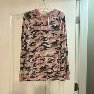 VS Pink Camo Hoodie — Size XS women’s — lightly worn